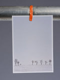 Postkarte: Acht Bäume im Schnee (Carolinensiel)